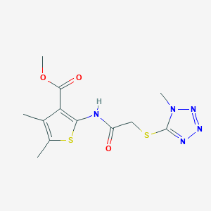 molecular formula C12H15N5O3S2 B4971609 methyl 4,5-dimethyl-2-({[(1-methyl-1H-tetrazol-5-yl)thio]acetyl}amino)-3-thiophenecarboxylate 