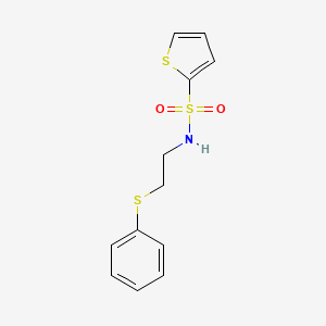 molecular formula C12H13NO2S3 B4971637 N-[2-(phenylthio)ethyl]-2-thiophenesulfonamide 