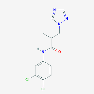 molecular formula C12H12Cl2N4O B497166 N-(3,4-dichlorophenyl)-2-methyl-3-(1H-1,2,4-triazol-1-yl)propanamide CAS No. 927639-80-3