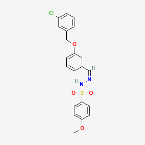 molecular formula C21H19ClN2O4S B4971688 N'-{3-[(3-chlorobenzyl)oxy]benzylidene}-4-methoxybenzenesulfonohydrazide 