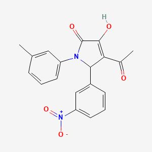 molecular formula C19H16N2O5 B4971696 4-acetyl-3-hydroxy-1-(3-methylphenyl)-5-(3-nitrophenyl)-1,5-dihydro-2H-pyrrol-2-one 