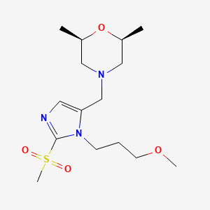 (2R*,6S*)-4-{[1-(3-methoxypropyl)-2-(methylsulfonyl)-1H-imidazol-5-yl]methyl}-2,6-dimethylmorpholine