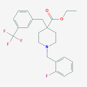 molecular formula C23H25F4NO2 B4971706 ethyl 1-(2-fluorobenzyl)-4-[3-(trifluoromethyl)benzyl]-4-piperidinecarboxylate 
