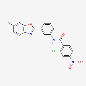 molecular formula C21H14ClN3O4 B4971727 2-chloro-N-[3-(6-methyl-1,3-benzoxazol-2-yl)phenyl]-4-nitrobenzamide 