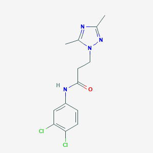 molecular formula C13H14Cl2N4O B497174 N-(3,4-dichlorophenyl)-3-(3,5-dimethyl-1H-1,2,4-triazol-1-yl)propanamide CAS No. 927639-82-5