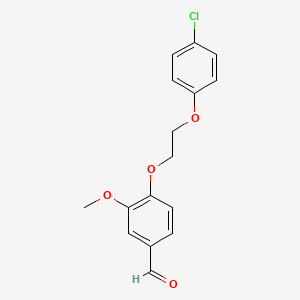 molecular formula C16H15ClO4 B4971746 4-[2-(4-chlorophenoxy)ethoxy]-3-methoxybenzaldehyde 