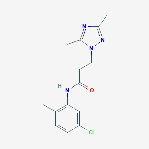 molecular formula C14H17ClN4O B497175 N-(5-chloro-2-methylphenyl)-3-(3,5-dimethyl-1H-1,2,4-triazol-1-yl)propanamide CAS No. 927639-84-7