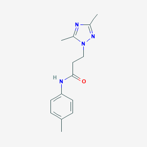 molecular formula C14H18N4O B497177 3-(3,5-dimethyl-1H-1,2,4-triazol-1-yl)-N-(4-methylphenyl)propanamide CAS No. 927639-88-1