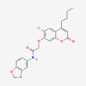 N-1,3-benzodioxol-5-yl-2-[(4-butyl-6-chloro-2-oxo-2H-chromen-7-yl)oxy]acetamide