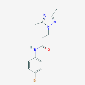 molecular formula C13H15BrN4O B497178 N-(4-bromophenyl)-3-(3,5-dimethyl-1H-1,2,4-triazol-1-yl)propanamide CAS No. 927639-90-5