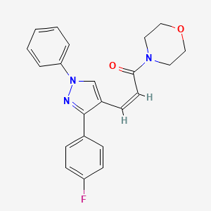 molecular formula C22H20FN3O2 B4971800 4-{3-[3-(4-fluorophenyl)-1-phenyl-1H-pyrazol-4-yl]acryloyl}morpholine 