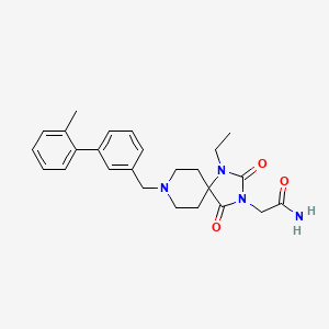 molecular formula C25H30N4O3 B4971808 2-{1-ethyl-8-[(2'-methyl-3-biphenylyl)methyl]-2,4-dioxo-1,3,8-triazaspiro[4.5]dec-3-yl}acetamide 
