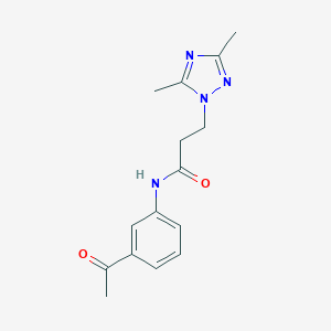 molecular formula C15H18N4O2 B497181 N-(3-acetylphenyl)-3-(3,5-dimethyl-1H-1,2,4-triazol-1-yl)propanamide CAS No. 927639-96-1