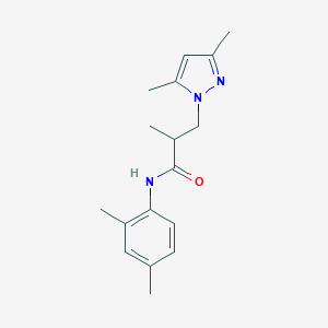 molecular formula C17H23N3O B497184 3-(3,5-dimethyl-1H-pyrazol-1-yl)-N-(2,4-dimethylphenyl)-2-methylpropanamide CAS No. 957495-43-1