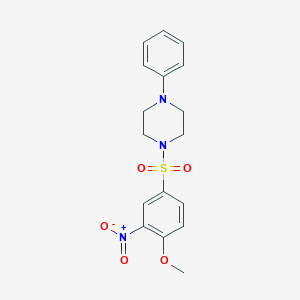 molecular formula C17H19N3O5S B4971856 1-[(4-methoxy-3-nitrophenyl)sulfonyl]-4-phenylpiperazine 