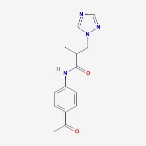 N-(4-acetylphenyl)-2-methyl-3-(1H-1,2,4-triazol-1-yl)propanamide