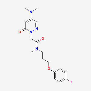 molecular formula C18H23FN4O3 B4971862 2-[4-(dimethylamino)-6-oxo-1(6H)-pyridazinyl]-N-[3-(4-fluorophenoxy)propyl]-N-methylacetamide 