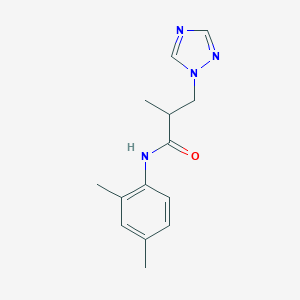 molecular formula C14H18N4O B497187 N-(2,4-dimethylphenyl)-2-methyl-3-(1H-1,2,4-triazol-1-yl)propanamide CAS No. 927640-08-2