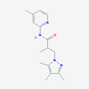 2-methyl-N-(4-methyl-2-pyridinyl)-3-(3,4,5-trimethyl-1H-pyrazol-1-yl)propanamide