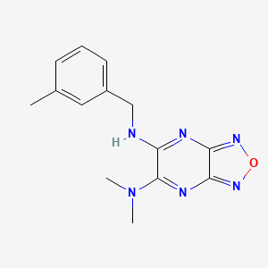 molecular formula C14H16N6O B4971891 N,N-dimethyl-N'-(3-methylbenzyl)[1,2,5]oxadiazolo[3,4-b]pyrazine-5,6-diamine 