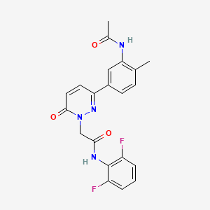 molecular formula C21H18F2N4O3 B4971911 2-[3-[3-(acetylamino)-4-methylphenyl]-6-oxo-1(6H)-pyridazinyl]-N-(2,6-difluorophenyl)acetamide 
