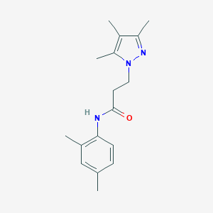 molecular formula C17H23N3O B497192 N-(2,4-dimethylphenyl)-3-(3,4,5-trimethyl-1H-pyrazol-1-yl)propanamide CAS No. 942842-07-1