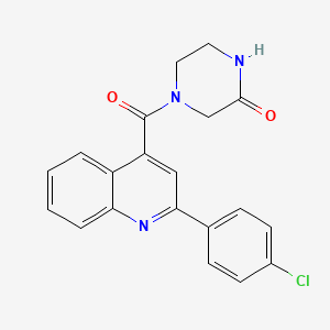 molecular formula C20H16ClN3O2 B4971932 4-{[2-(4-chlorophenyl)-4-quinolinyl]carbonyl}-2-piperazinone 