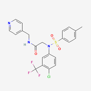 molecular formula C22H19ClF3N3O3S B4971964 N~2~-[4-chloro-3-(trifluoromethyl)phenyl]-N~2~-[(4-methylphenyl)sulfonyl]-N~1~-(4-pyridinylmethyl)glycinamide CAS No. 6401-23-6