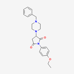 molecular formula C23H27N3O3 B4971969 3-(4-benzyl-1-piperazinyl)-1-(4-ethoxyphenyl)-2,5-pyrrolidinedione 