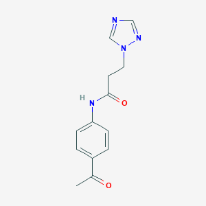 molecular formula C13H14N4O2 B497199 N-(4-acetylphenyl)-3-(1H-1,2,4-triazol-1-yl)propanamide CAS No. 927640-22-0
