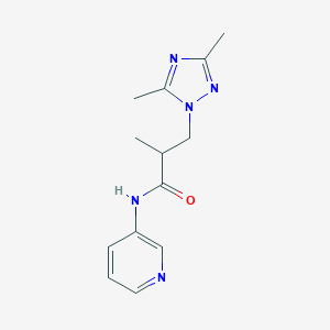molecular formula C13H17N5O B497200 3-(3,5-dimethyl-1H-1,2,4-triazol-1-yl)-2-methyl-N-(3-pyridinyl)propanamide CAS No. 927640-13-9