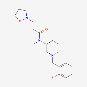 molecular formula C19H28FN3O2 B4972051 N-[1-(2-fluorobenzyl)-3-piperidinyl]-3-(2-isoxazolidinyl)-N-methylpropanamide 