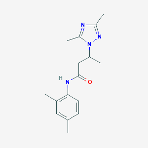 molecular formula C16H22N4O B497206 3-(3,5-dimethyl-1H-1,2,4-triazol-1-yl)-N-(2,4-dimethylphenyl)butanamide CAS No. 927640-34-4