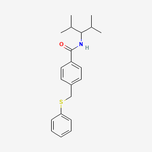 molecular formula C21H27NOS B4972061 N-(1-isopropyl-2-methylpropyl)-4-[(phenylthio)methyl]benzamide 
