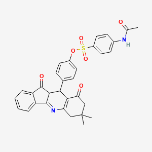4-(7,7-dimethyl-9,11-dioxo-7,8,9,10,10a,11-hexahydro-6H-indeno[1,2-b]quinolin-10-yl)phenyl 4-(acetylamino)benzenesulfonate