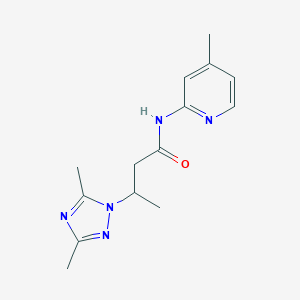 molecular formula C14H19N5O B497208 3-(3,5-dimethyl-1H-1,2,4-triazol-1-yl)-N-(4-methyl-2-pyridinyl)butanamide 