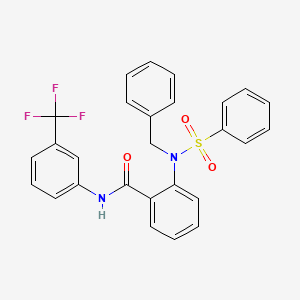 molecular formula C27H21F3N2O3S B4972096 2-[benzyl(phenylsulfonyl)amino]-N-[3-(trifluoromethyl)phenyl]benzamide 