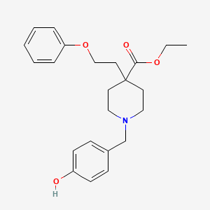 molecular formula C23H29NO4 B4972109 ethyl 1-(4-hydroxybenzyl)-4-(2-phenoxyethyl)-4-piperidinecarboxylate 