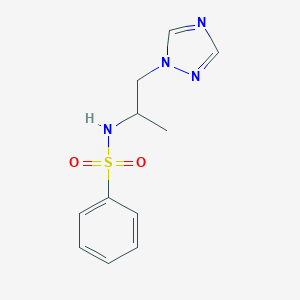 molecular formula C11H14N4O2S B497211 N-(1-(1H-1,2,4-triazol-1-yl)propan-2-yl)benzenesulfonamide CAS No. 927640-46-8