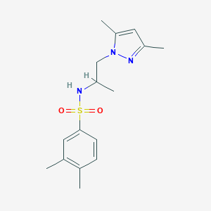 molecular formula C16H23N3O2S B497214 N-[2-(3,5-dimethyl-1H-pyrazol-1-yl)-1-methylethyl]-3,4-dimethylbenzenesulfonamide 