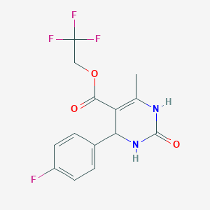 2,2,2-trifluoroethyl 4-(4-fluorophenyl)-6-methyl-2-oxo-1,2,3,4-tetrahydro-5-pyrimidinecarboxylate