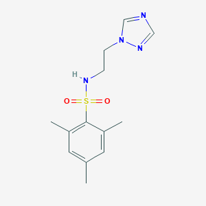 molecular formula C13H18N4O2S B497215 2,4,6-trimethyl-N-[2-(1H-1,2,4-triazol-1-yl)ethyl]benzenesulfonamide CAS No. 927640-55-9
