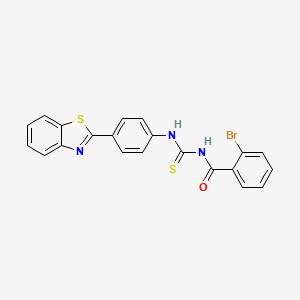 molecular formula C21H14BrN3OS2 B4972155 N-({[4-(1,3-benzothiazol-2-yl)phenyl]amino}carbonothioyl)-2-bromobenzamide 