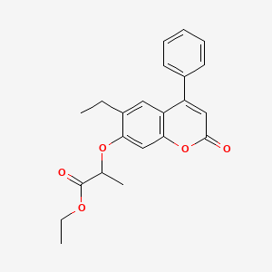 molecular formula C22H22O5 B4972163 ethyl 2-[(6-ethyl-2-oxo-4-phenyl-2H-chromen-7-yl)oxy]propanoate 