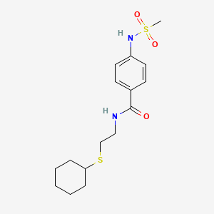 molecular formula C16H24N2O3S2 B4972179 N-[2-(cyclohexylthio)ethyl]-4-[(methylsulfonyl)amino]benzamide 