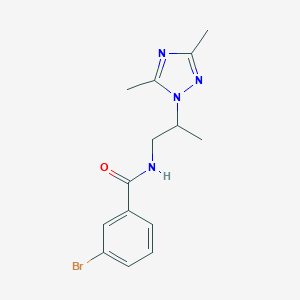 molecular formula C14H17BrN4O B497219 3-Bromo-N-[2-(3,5-dimethyl-[1,2,4]triazol-1-yl)-propyl]-benzamide 
