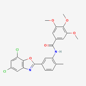 molecular formula C24H20Cl2N2O5 B4972197 N-[5-(5,7-dichloro-1,3-benzoxazol-2-yl)-2-methylphenyl]-3,4,5-trimethoxybenzamide 