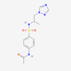 molecular formula C13H17N5O3S B497220 N-(4-(N-(1-(1H-1,2,4-triazol-1-yl)propan-2-yl)sulfamoyl)phenyl)acetamide CAS No. 927640-43-5