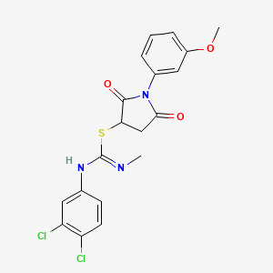 molecular formula C19H17Cl2N3O3S B4972206 1-(3-methoxyphenyl)-2,5-dioxo-3-pyrrolidinyl N'-(3,4-dichlorophenyl)-N-methylimidothiocarbamate 