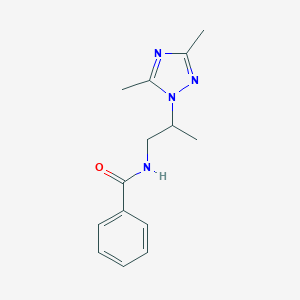 molecular formula C14H18N4O B497221 N-[2-(3,5-Dimethyl-[1,2,4]triazol-1-yl)-propyl]-benzamide 
